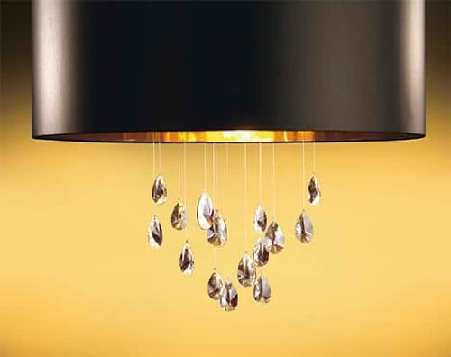 lamp with hanging crystals