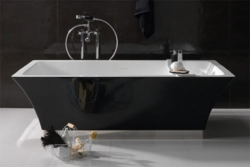 sleek black bathtub