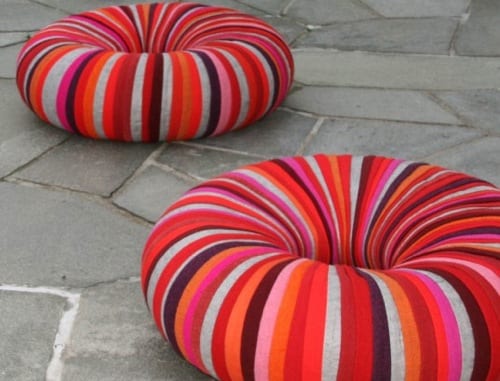 upcycled poufs