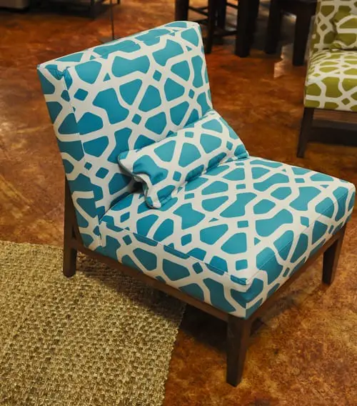 turquoise and white chair