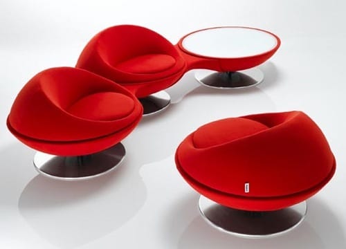 plush modern red chair