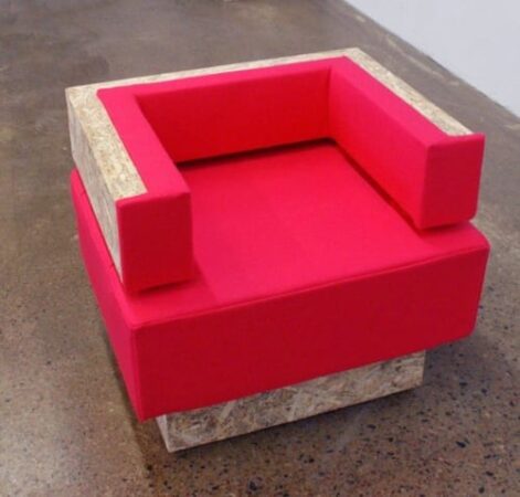 industrial red chair