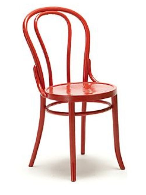 red bent wood chair