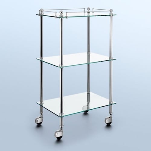 clear glass trolley