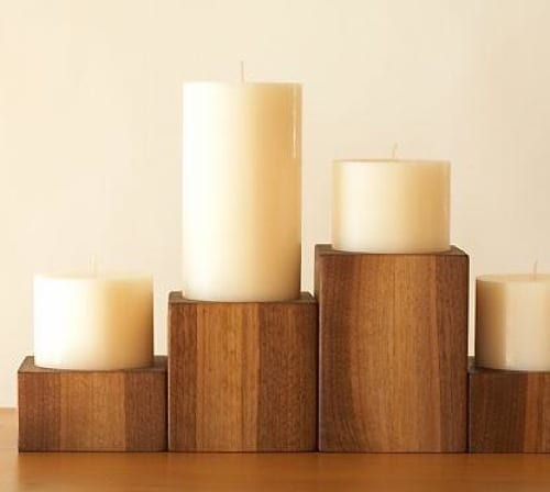sustainable wood candle holders