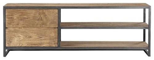 wood and metal media console