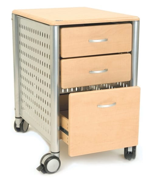 wood and metal file cabinet