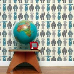 Quirky Robot Wallpaper and Fabric by Aimee Wilder