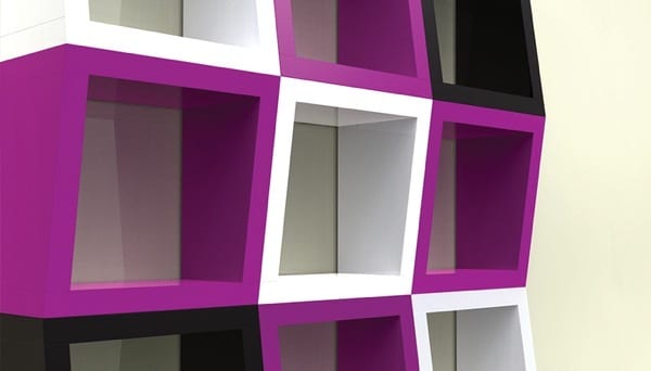 The 3D Qubicle: Funky Shelves in Bold, Bright Colors