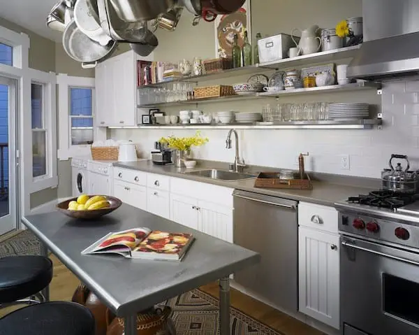 open shelving ideas stainless steel kitchen