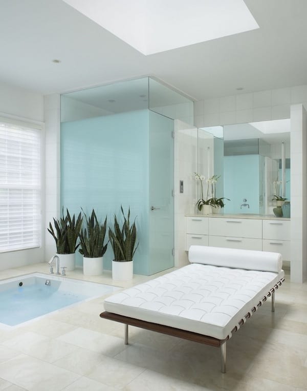 spa bathroom chaise lounge