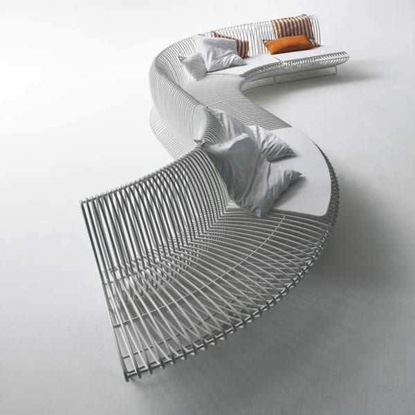 versatile and sculptural outdoor bench