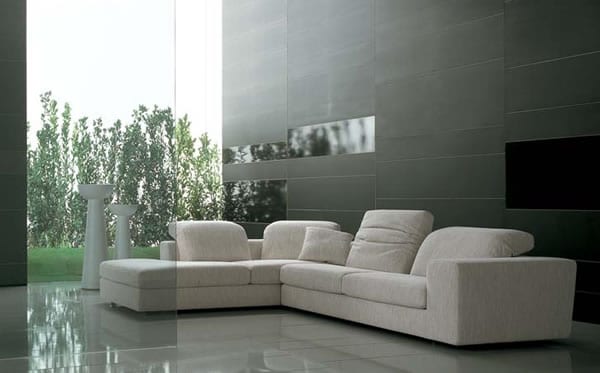 modern white sectional