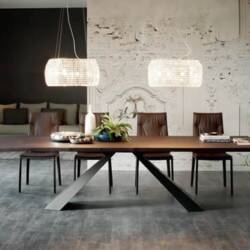 Dramatic Dining with Eliot Wood Table by Cattelan Italia