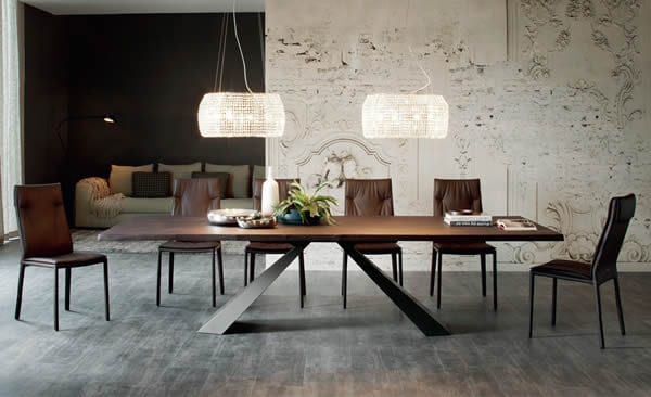 Dramatic Dining with Eliot Wood Table by Cattelan Italia