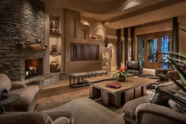 rock interiors fireplace