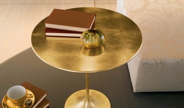 Shiny gold small table