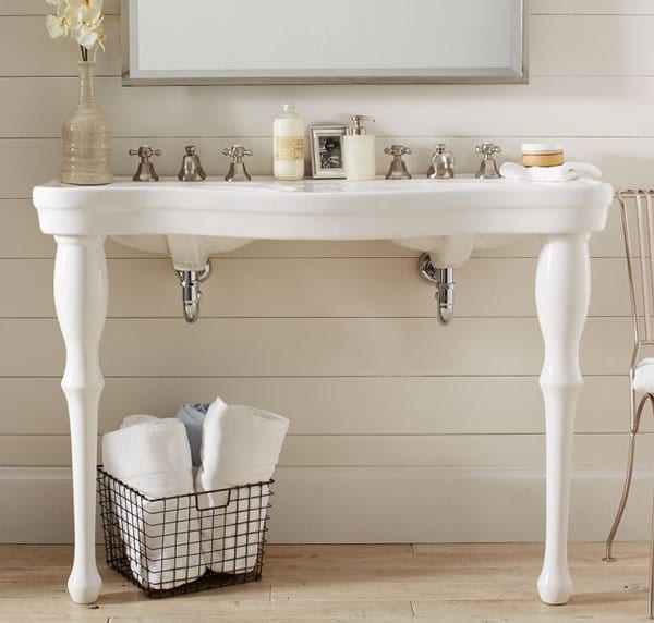 Timeless Beauty: Parisian Pedestal Double Sink by Pottery Barn