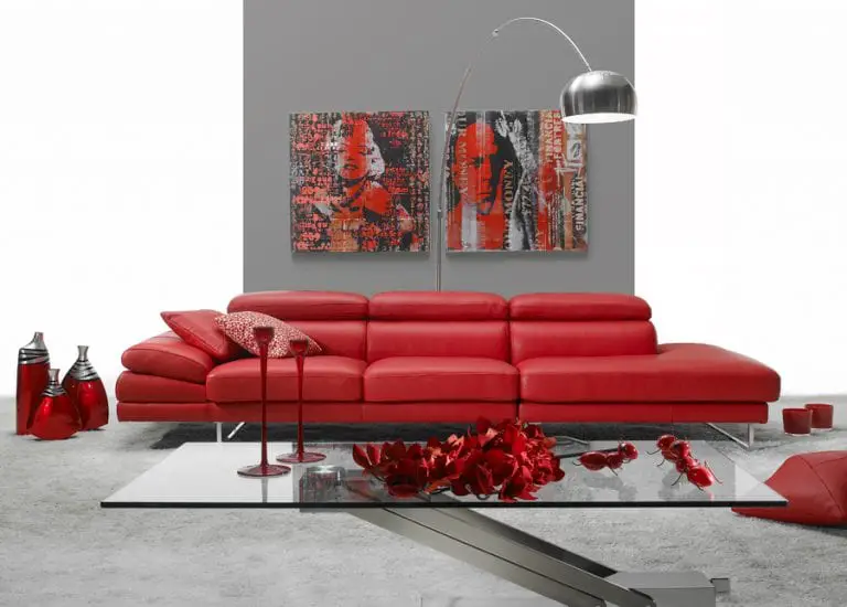 CHIC red leather sofa design