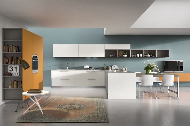 contemporary kitchen with unique finishes