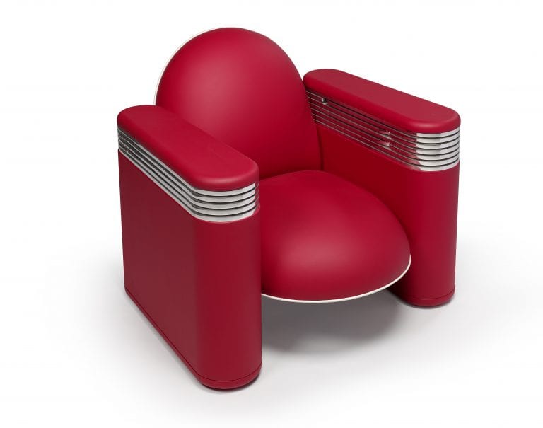 red leather fauteuil