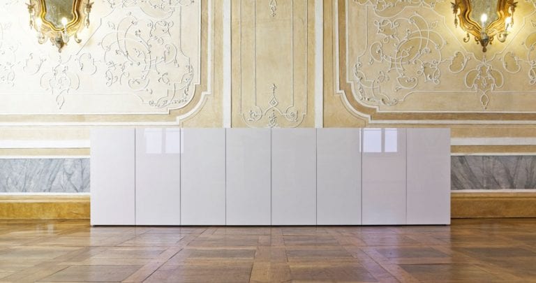 white glossy cabinet design