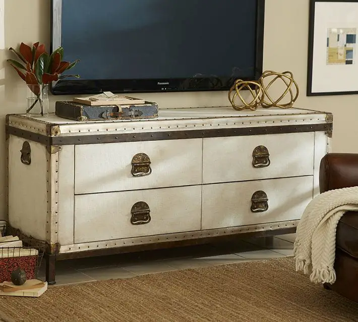 Exotic Explorer Ludlow Trunk Media Console By Pottery Barn