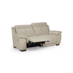 White leather reclining loveseat