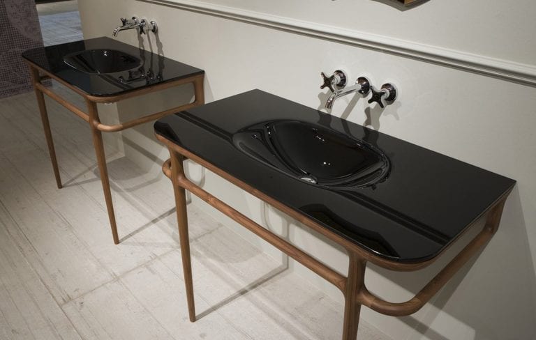 Black glass sink design