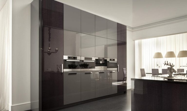 modern kitchen with large back panels