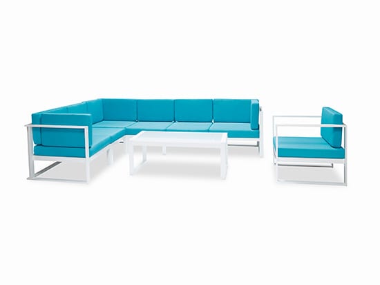 blue outdoor sectional