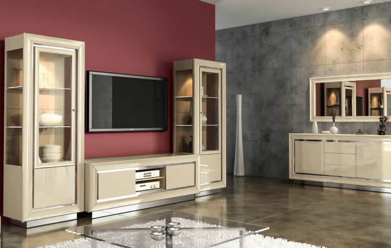 cream glossy living furniture