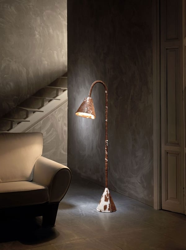 Add Interest with the Lectura Cowhide Lamp by Valenti