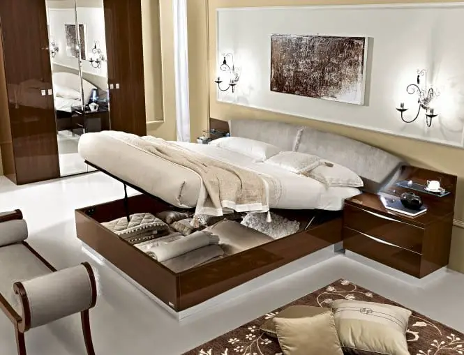 luxury bed with underside storage