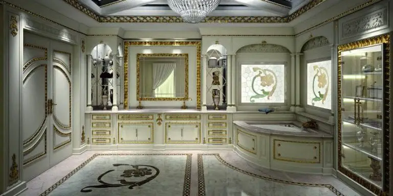 marble and gold bathroom design