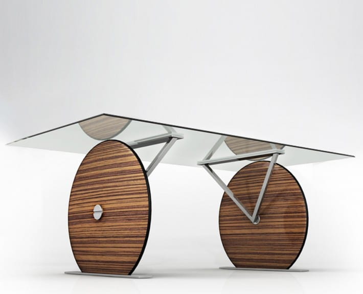wheels contemporary table design
