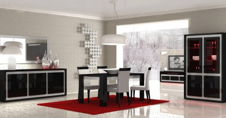 black glossy dining room furniture