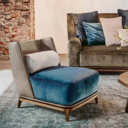 contemporary blue armchair