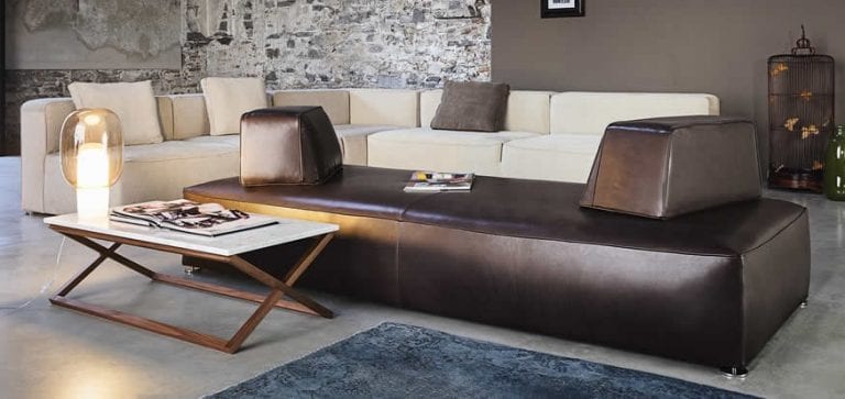 contemporary sofa with fixed cushions