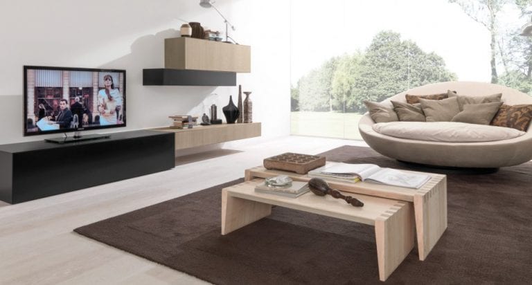 Italian Living Room with TV Design