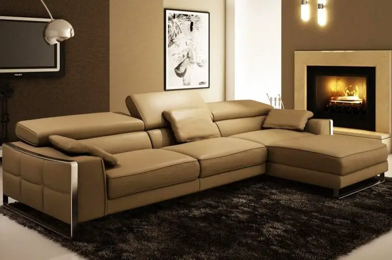 modern minimal leather sectional couch