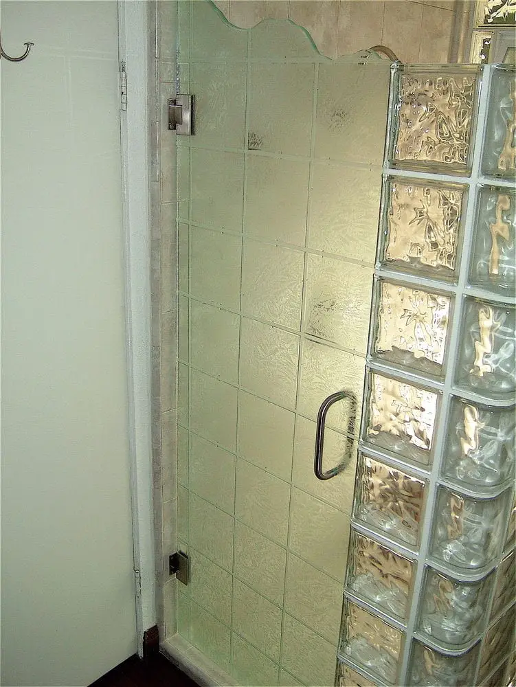 glass brick shower door