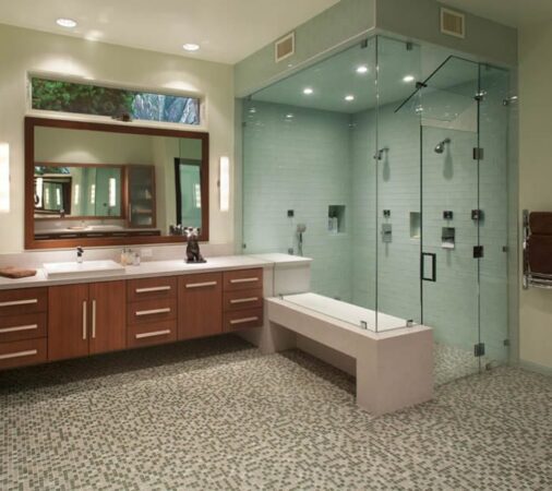 large shower with seat