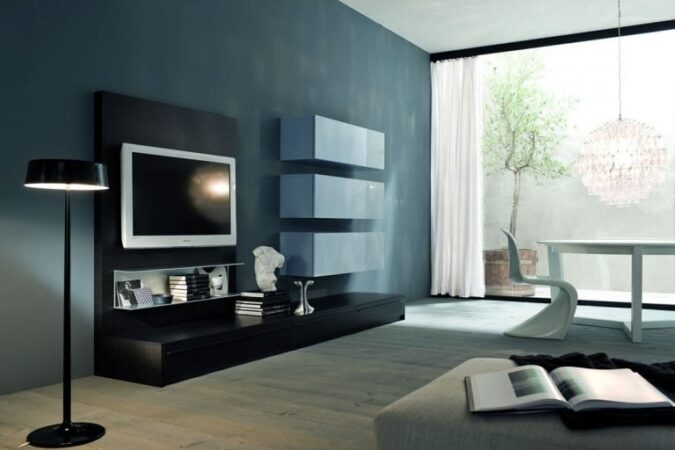 modern wall unit with storage