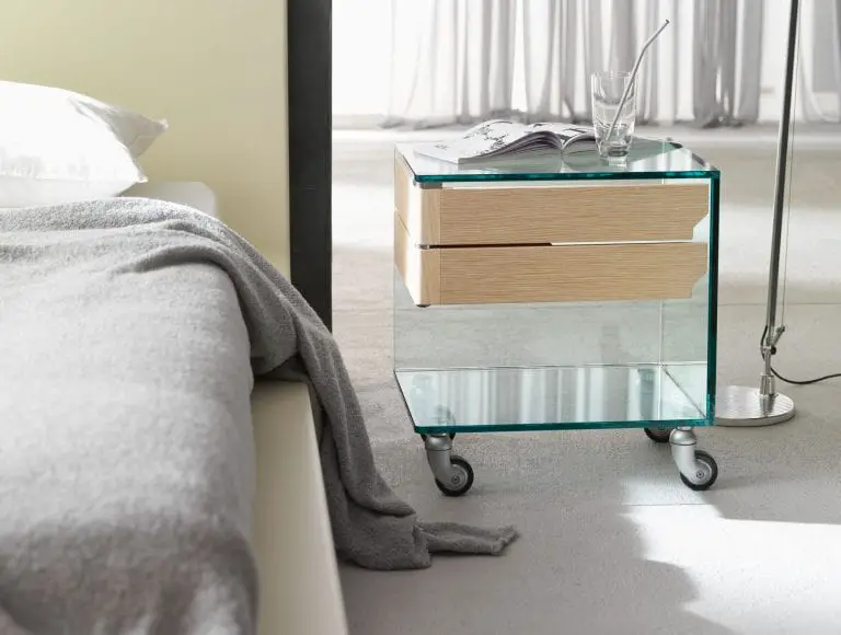 Glass and wood nightstand