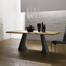 modern dining table with two bases
