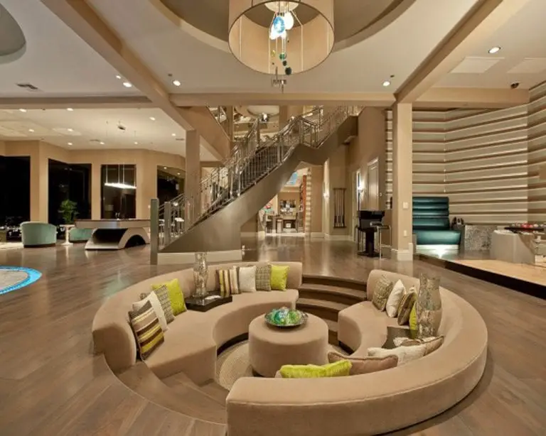 round sunken living room pictures