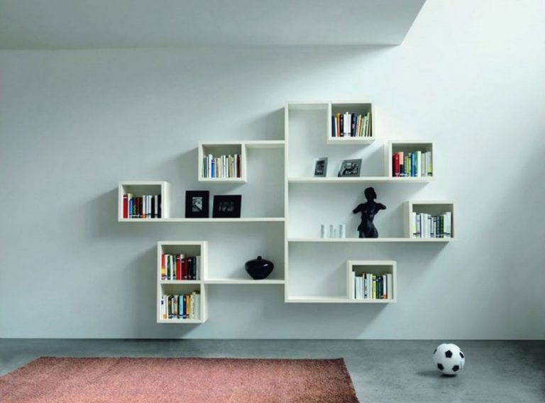 contemporary white bookcases