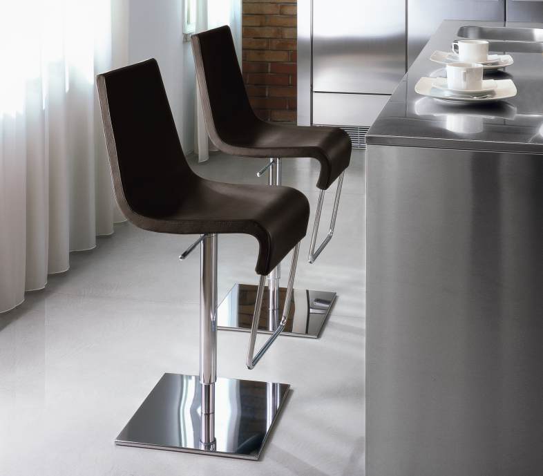 modern brown leather counter stools
