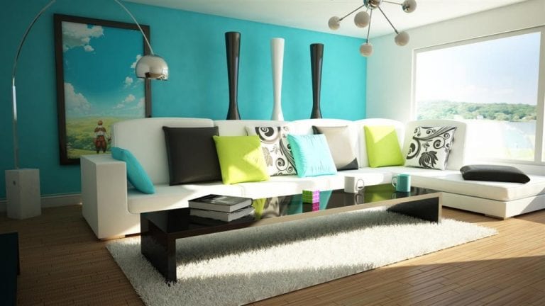 modern living room with colors